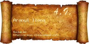 Aranyi Ilona névjegykártya